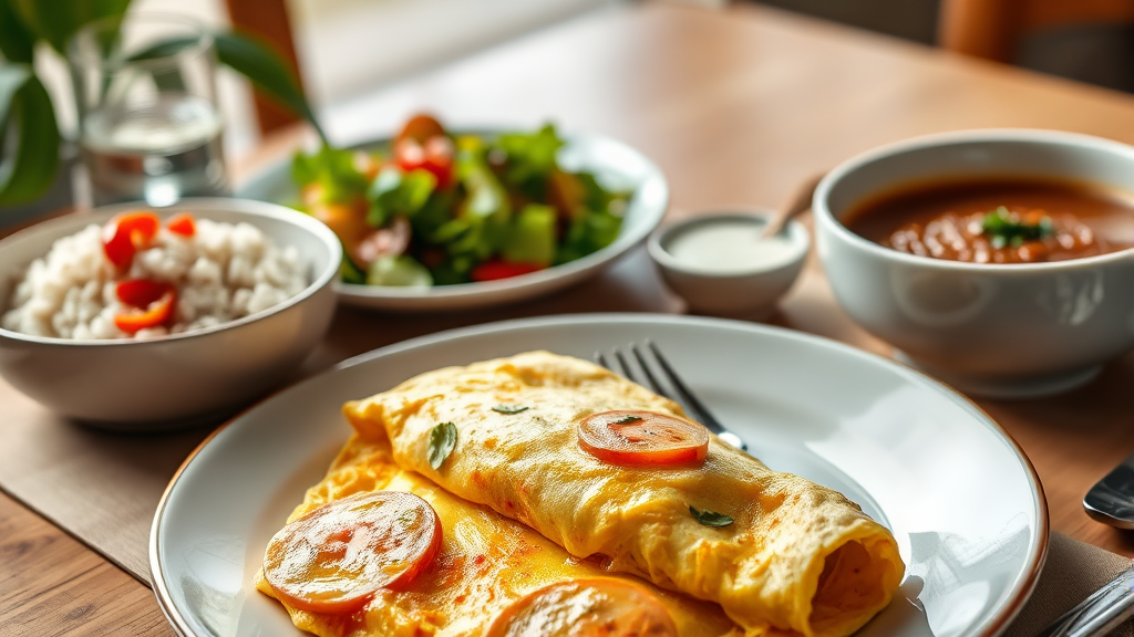 오믈렛 외 숨겨진 메뉴는? (realistic 스타일)