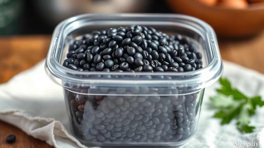 블랙렌틸콩 보관법 (realistic 스타일)