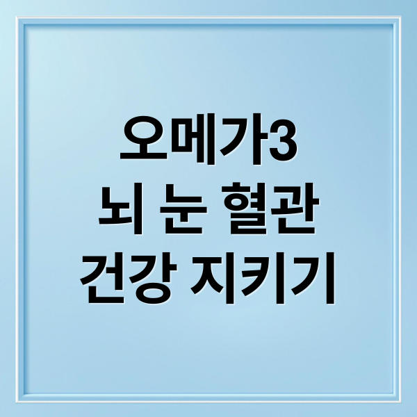 오메가3 뇌 눈 혈관 건강 지키기 (오메가3 효능 일일권장량 부작용)