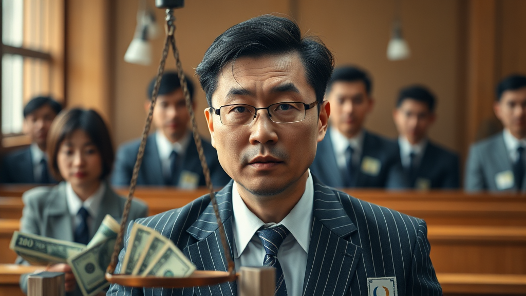 최저임금 위반 시 처벌 규정 (realistic 스타일)