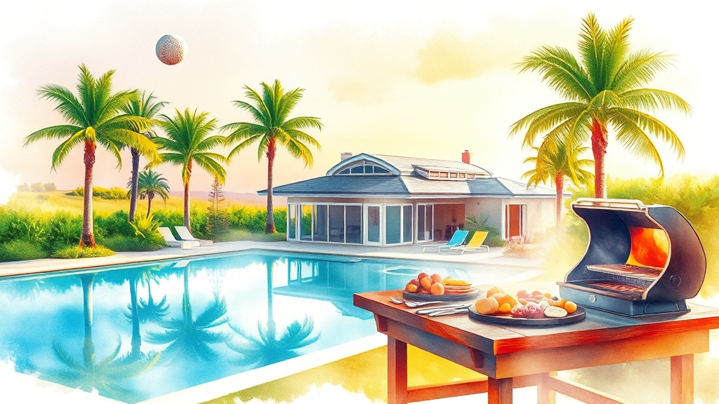 스크린골프 부대시설 및 주변 정보 (watercolor 스타일)