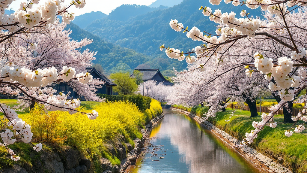 봄꽃 개화 시기 및 명소 추천 (realistic 스타일)