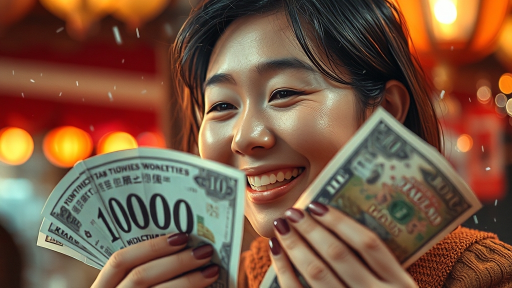 만원 줍는 꿈 해몽 (realistic 스타일)