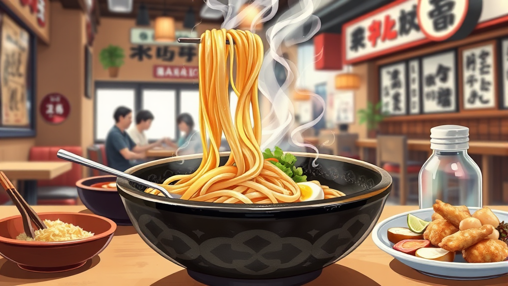 태동반점 메뉴 정복: 중깐과 덴뿌라의 매력 (realistic 스타일)