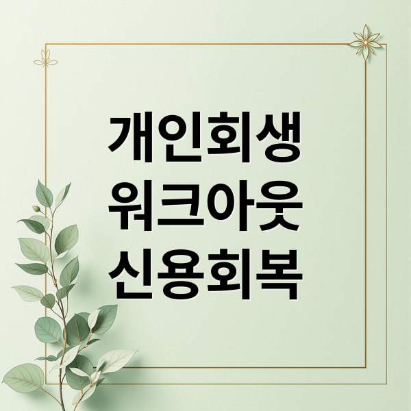 개인회생
워크아웃
신용회복 (개인회생 개인워크아웃 신용회복)