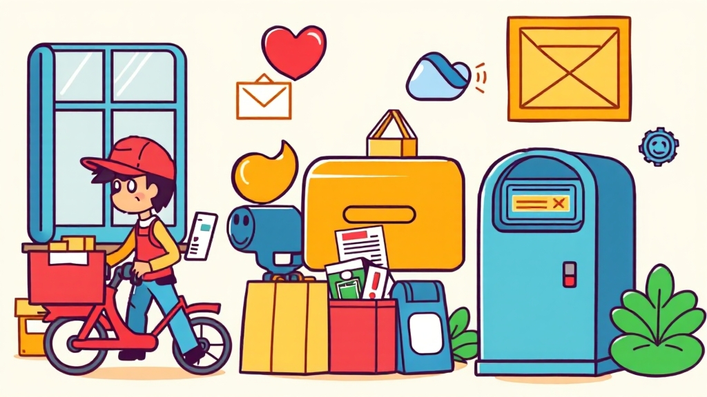우체국 서비스 총정리 (cartoon 스타일)