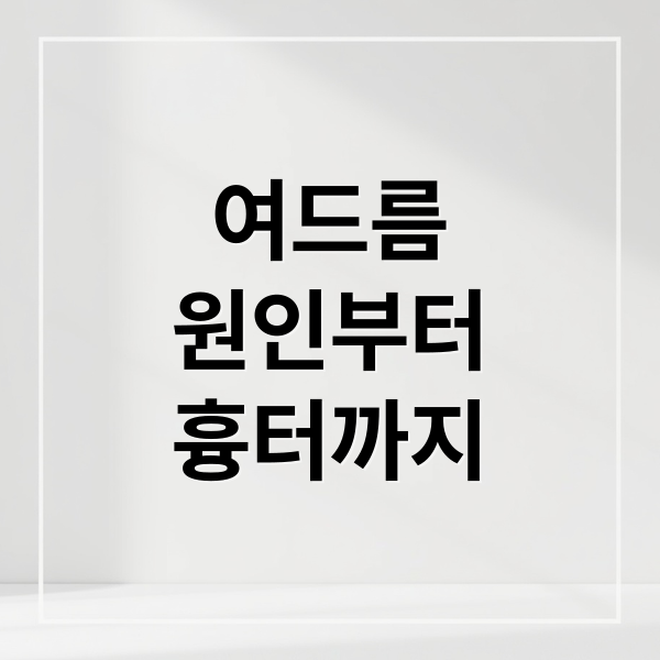 여드름
원인부터
흉터까지 (여드름 원인)