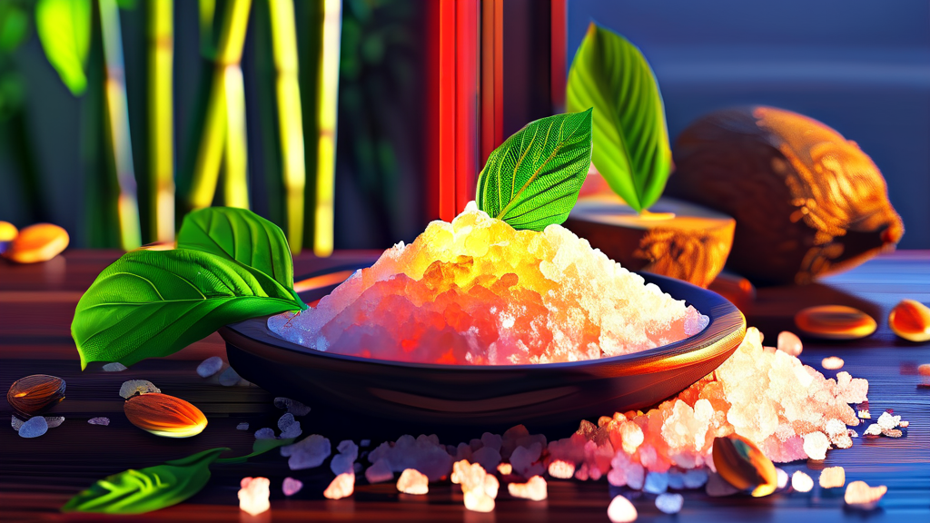 죽염 섭취 시 부작용 및 주의사항 (realistic 스타일)