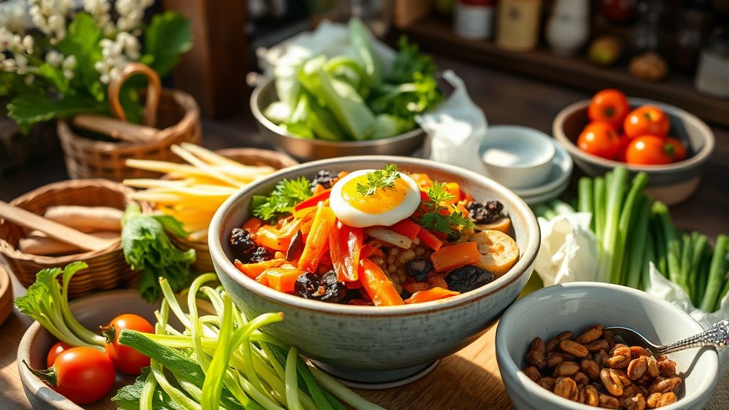 봄동비빔밥 열풍과 삼산농수산물도매시장 (realistic 스타일)