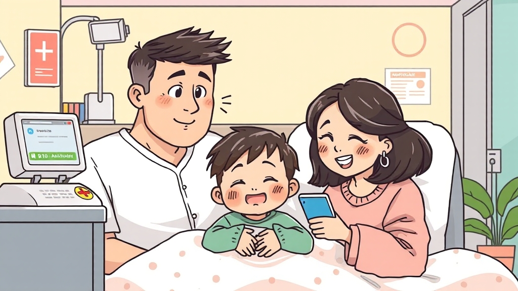 응급 상황 대처 및 비대면 진료 (illustration 스타일)