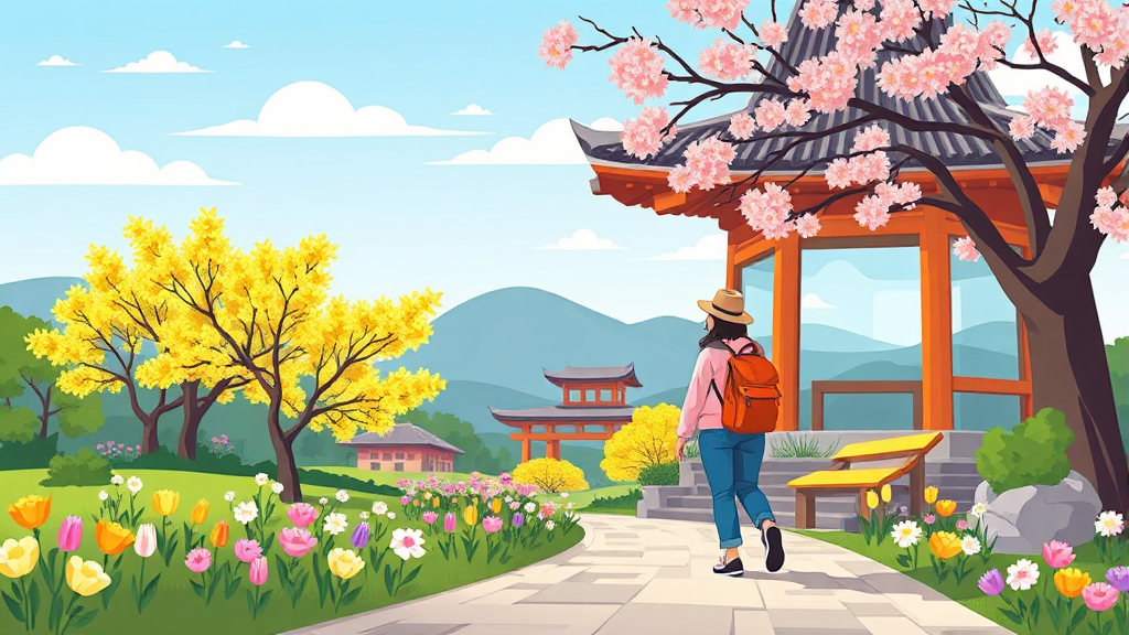 전라북도 3월 여행 꿀팁 및 코스 추천 (cartoon 스타일)