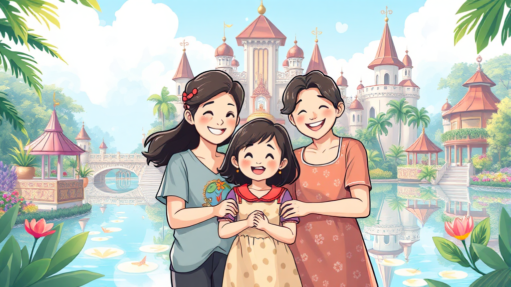 루덴시아 테마파크 워터가든: 시원함과 아름다움이 공존하는 곳 (illustration 스타일)