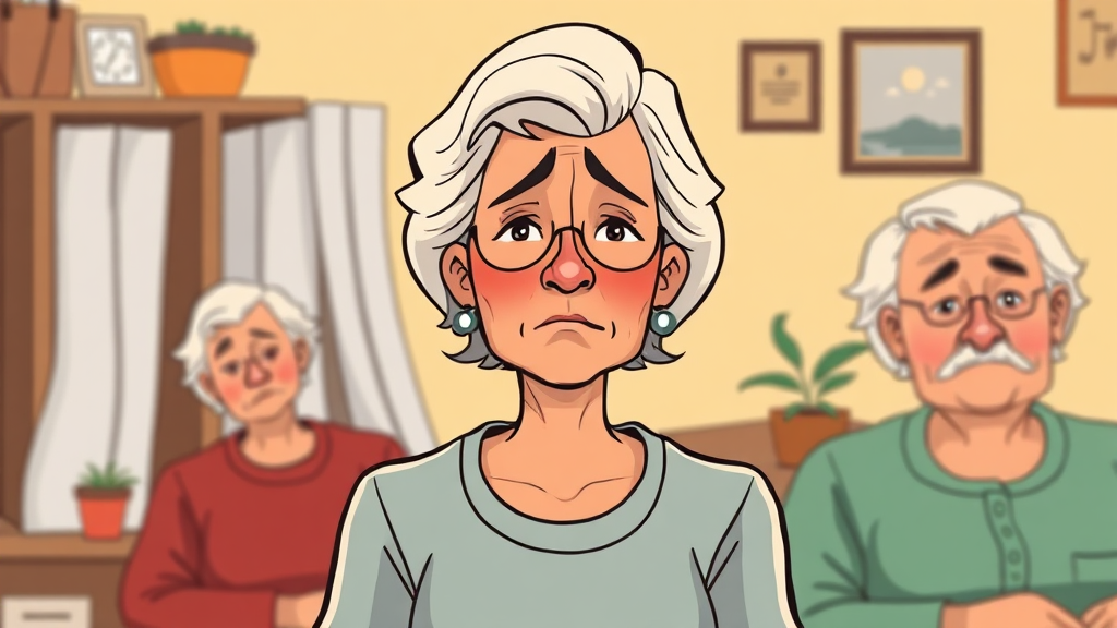 가족 간병의 어려움과 해결책 (cartoon 스타일)