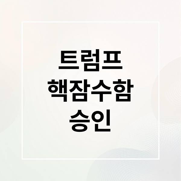 트럼프
핵잠수함
승인 (트럼프 핵추진 잠수함)