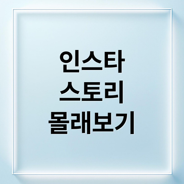 인스타
스토리
몰래보기 (인스타 몰래보기)