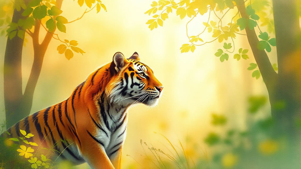 호랑이띠 운세 (watercolor 스타일)