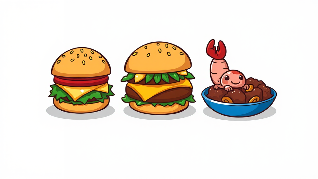베이비버거, 맛 비교 분석 (cartoon 스타일)