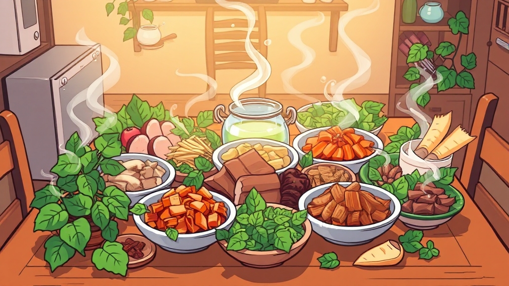 깻잎 활용법: 다양한 레시피 (cartoon 스타일)