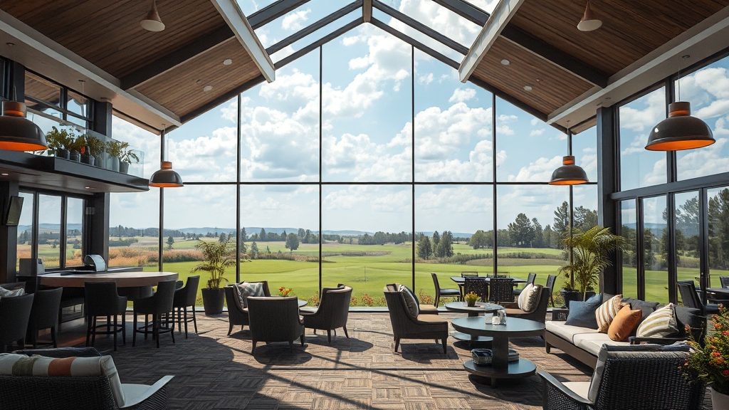 클럽하우스 시설 및 서비스 (realistic 스타일)