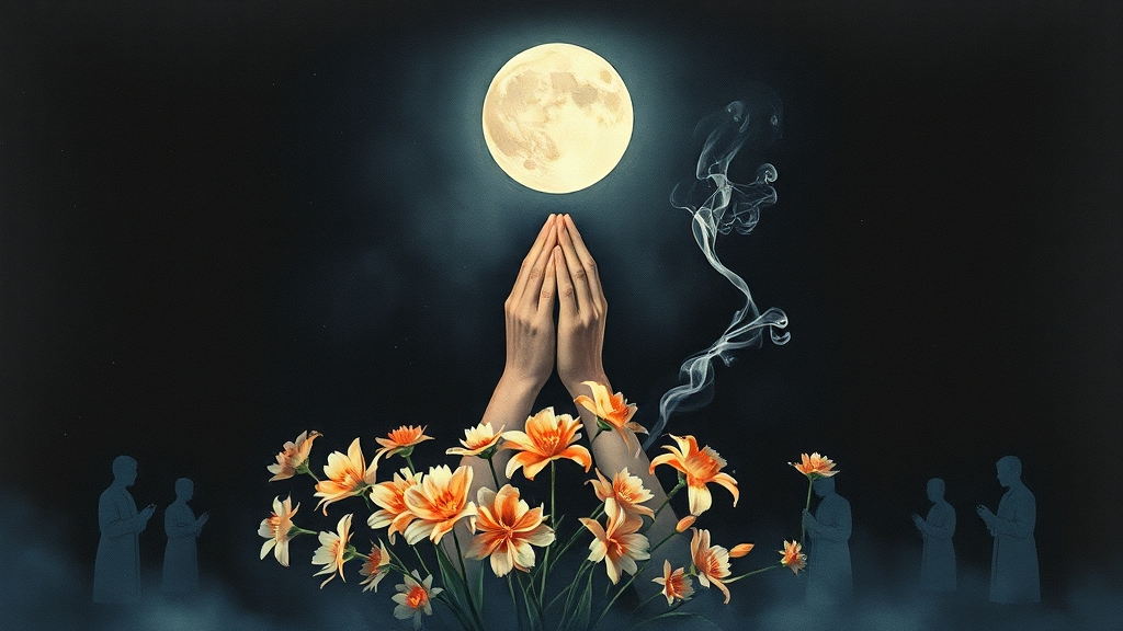 종교별 조문 예절 비교 (watercolor 스타일)