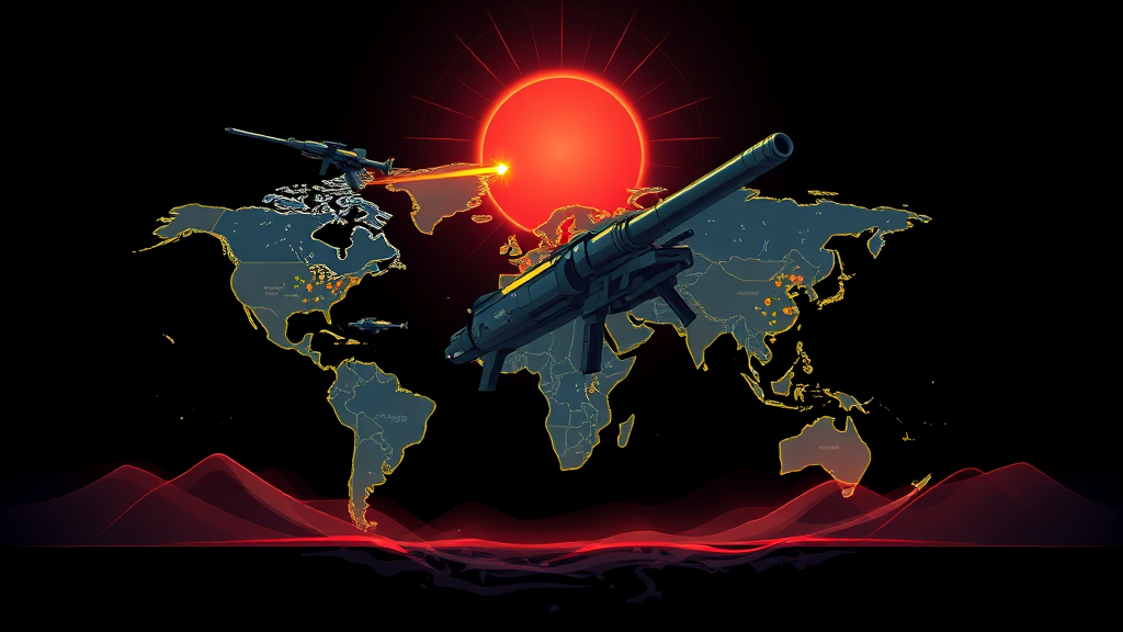 방산 산업의 현재: 성장 동력과 시장 현황 분석 (illustration 스타일)