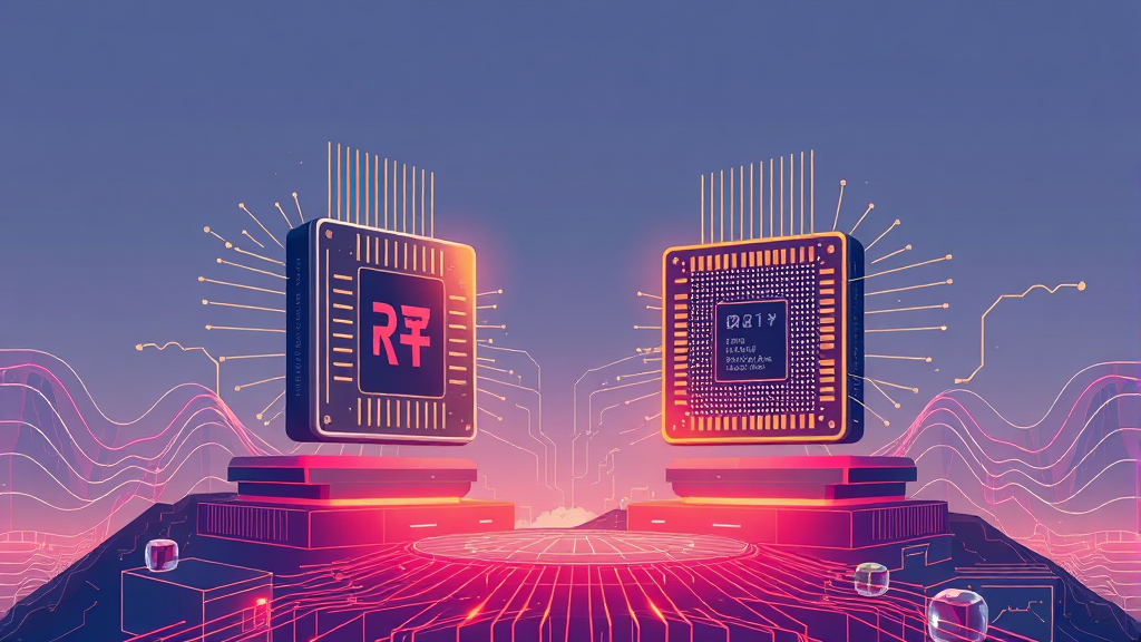 차세대 AI 칩 경쟁의 핵심: 리벨리온과 퓨리오사AI의 기술력 분석 (illustration 스타일)