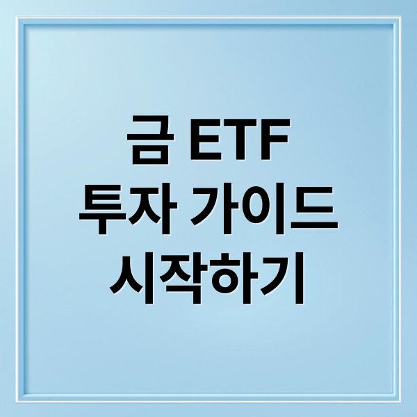 금 ETF
투자 가이드
시작하기 (금 ETF KRX 금시장 비교)