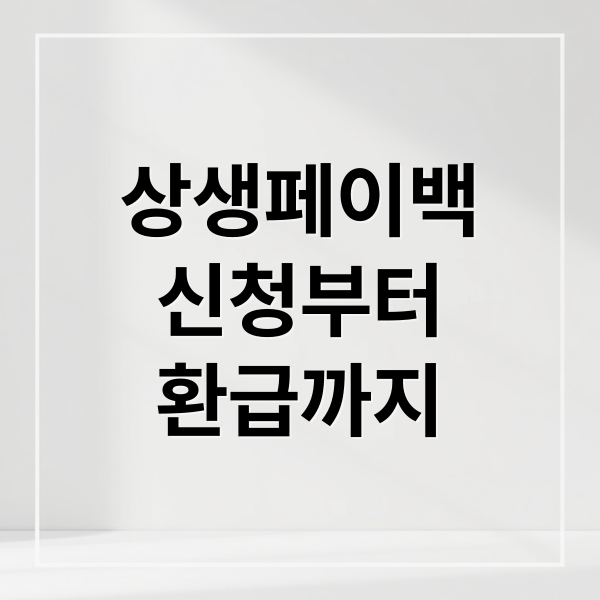 상생페이백
신청부터
환급까지 (상생페이백 신청 조건 대상 요약 정리)