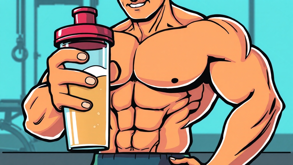 마이프로틴 섭취 방법 & 영양 정보 (cartoon 스타일)