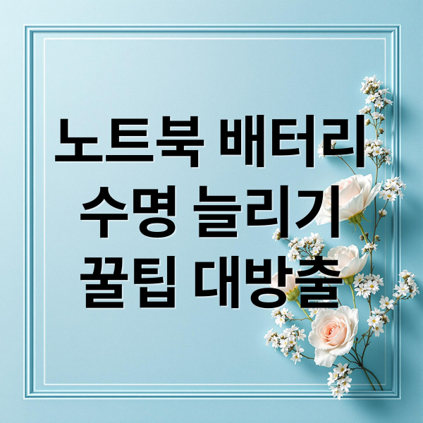 노트북 배터리
수명 늘리기
꿀팁 대방출 (노트북 배터리 수명 습관)