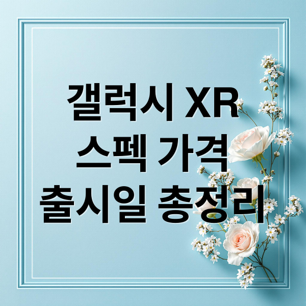 갤럭시 XR
스펙 가격
출시일 총정리 (갤럭시 XR 가격 스펙)