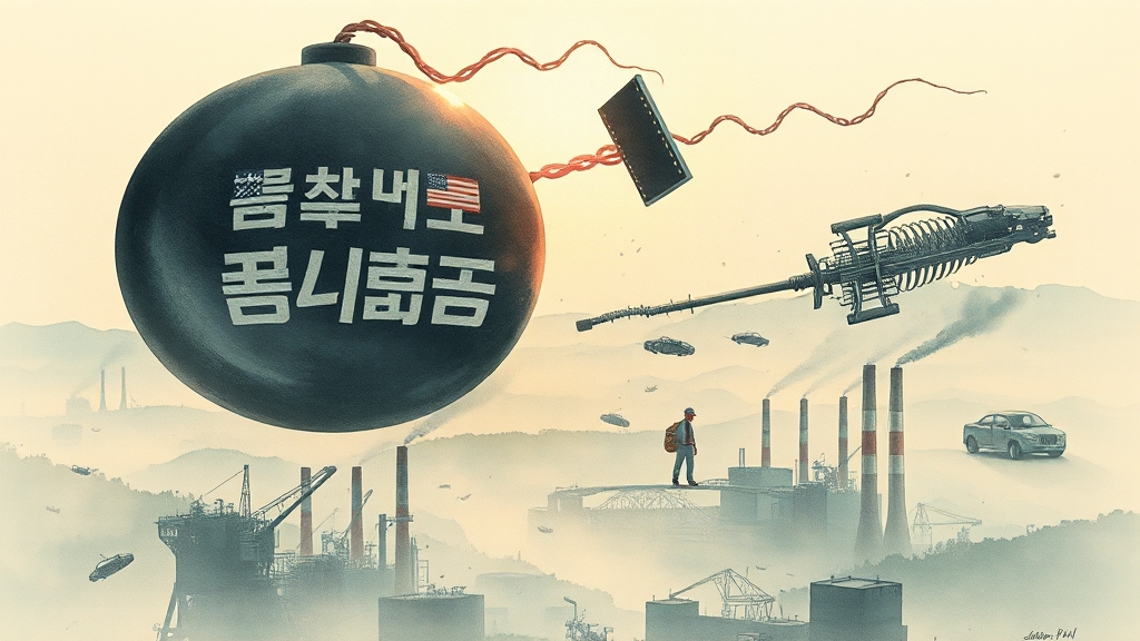 관세 정책 변화와 산업별 영향 (watercolor 스타일)