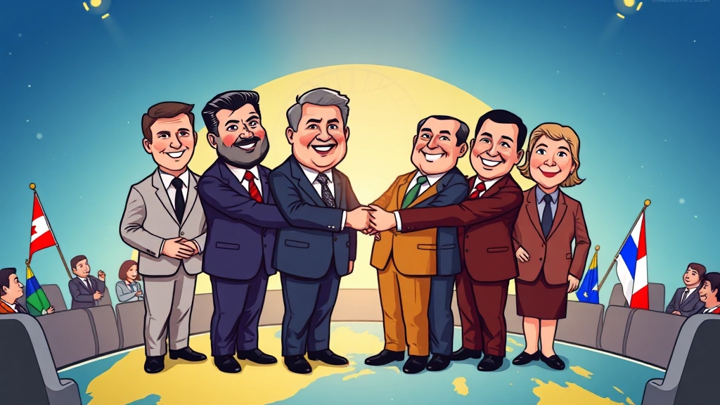 G7, 국제 협력 어떻게 이루어지나? (cartoon 스타일)