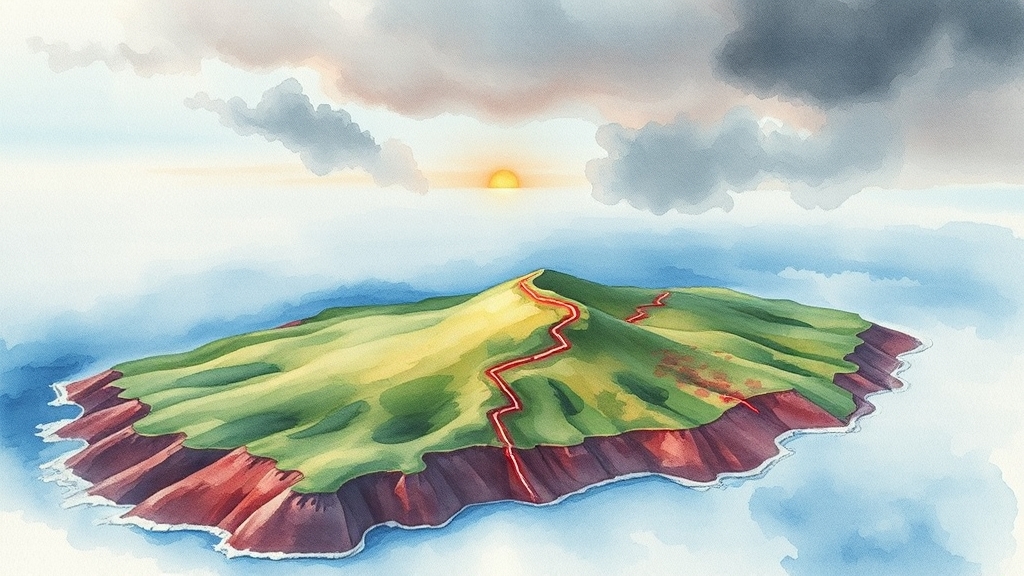 도카라 열도 지진, 왜 잦을까? (watercolor 스타일)