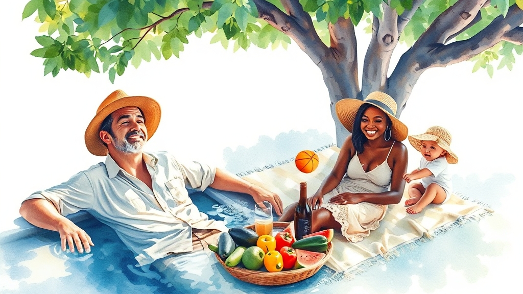 여름철 건강 관리 팁 (watercolor 스타일)