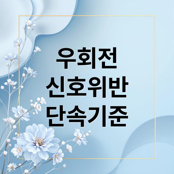 우회전
신호위반
단속기준 (우회전 신호위반 단속 기준 총정리 (범칙금 과태료 차이))