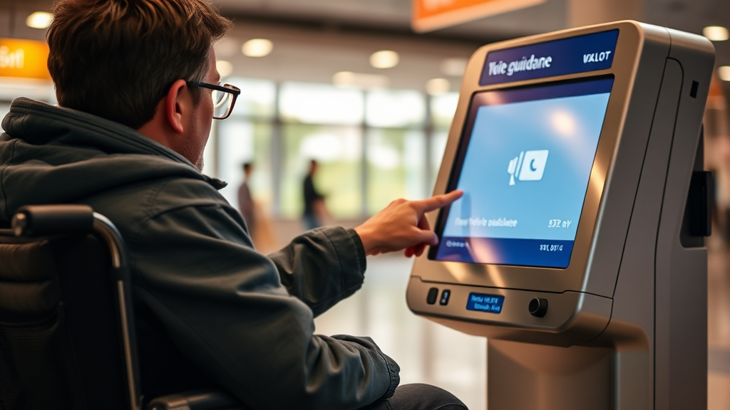 배리어프리 키오스크 주요 기능 (realistic 스타일)