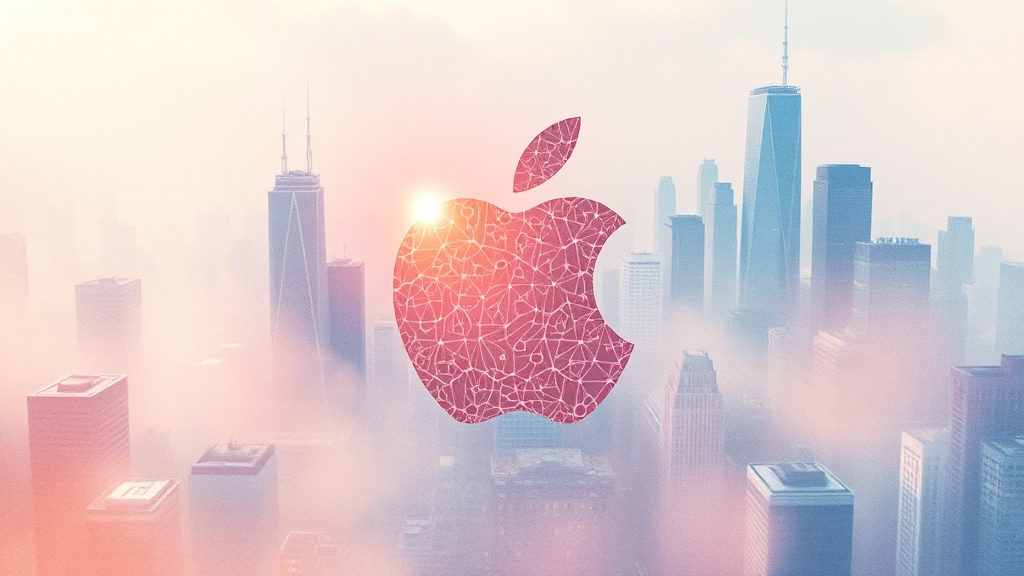 애플 AI 경쟁력 강화 전략 (watercolor 스타일)