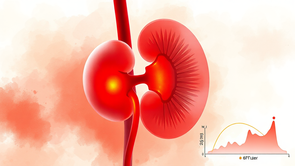신장 건강 확인 검사 및 수치 (watercolor 스타일)