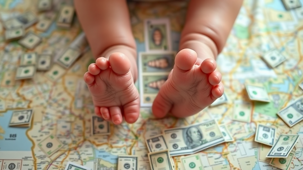 지역별 출산지원금 비교 (realistic 스타일)