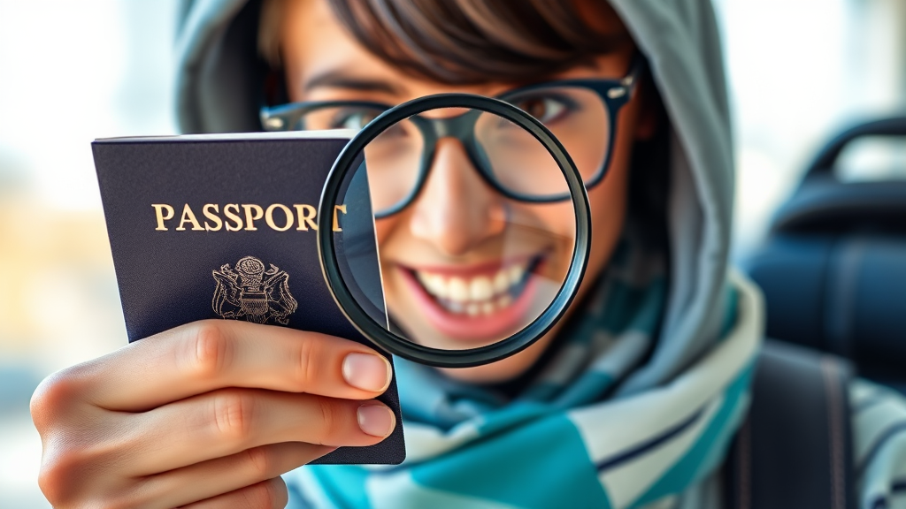 여권 수령 후, 이것만은 꼭 확인! (realistic 스타일)