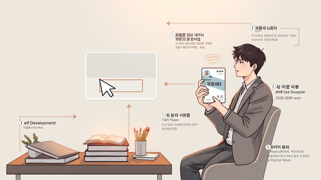 신청 방법 및 절차 (illustration 스타일)