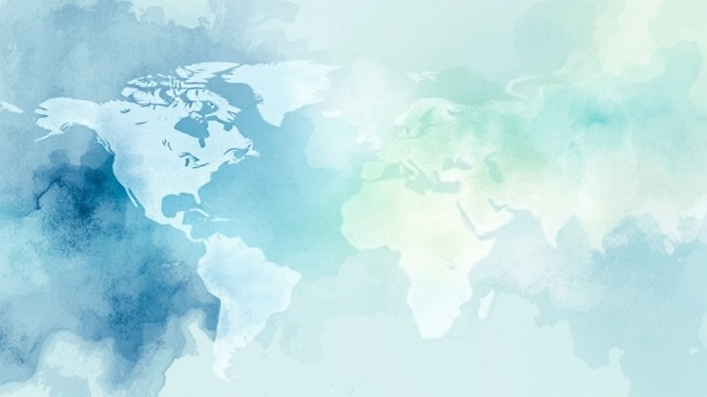 글로벌 경제 동향 및 전망 (watercolor 스타일)