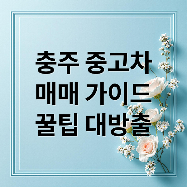 충주 중고차
매매 가이드
꿀팁 대방출 (충주시 중고차 매매단지)