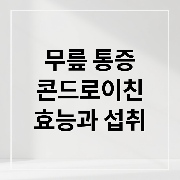 무릎 통증
콘드로이친
효능과 섭취 (콘드로이친 효능 부작용)