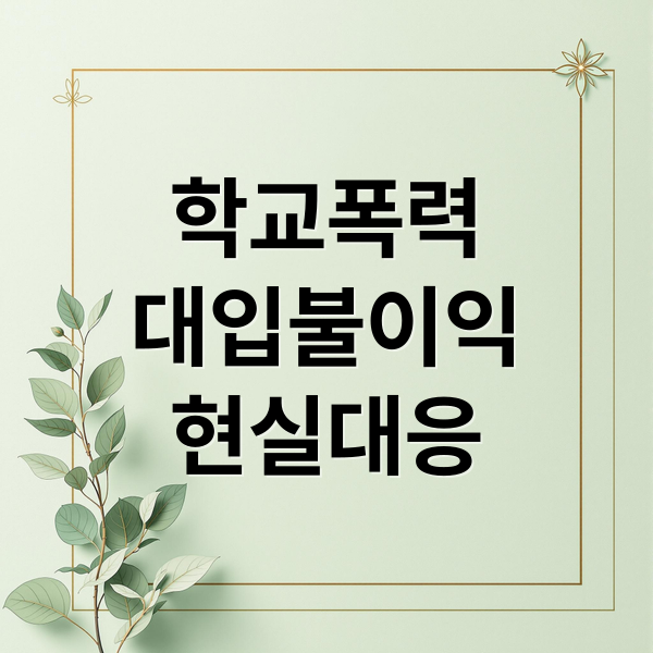 학교폭력
대입불이익
현실대응 (학교폭력 대학 입시 불합격)