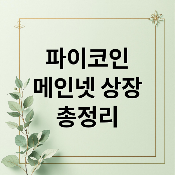 파이코인
메인넷 상장
총정리 (파이코인 메인넷 상장)