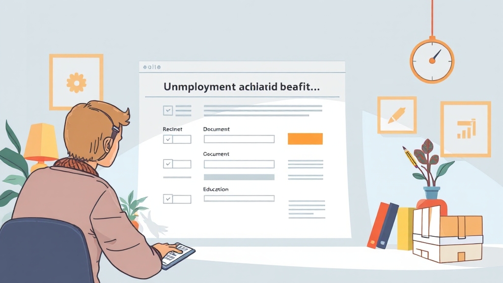 실업급여 신청, 단계별 가이드 (illustration 스타일)