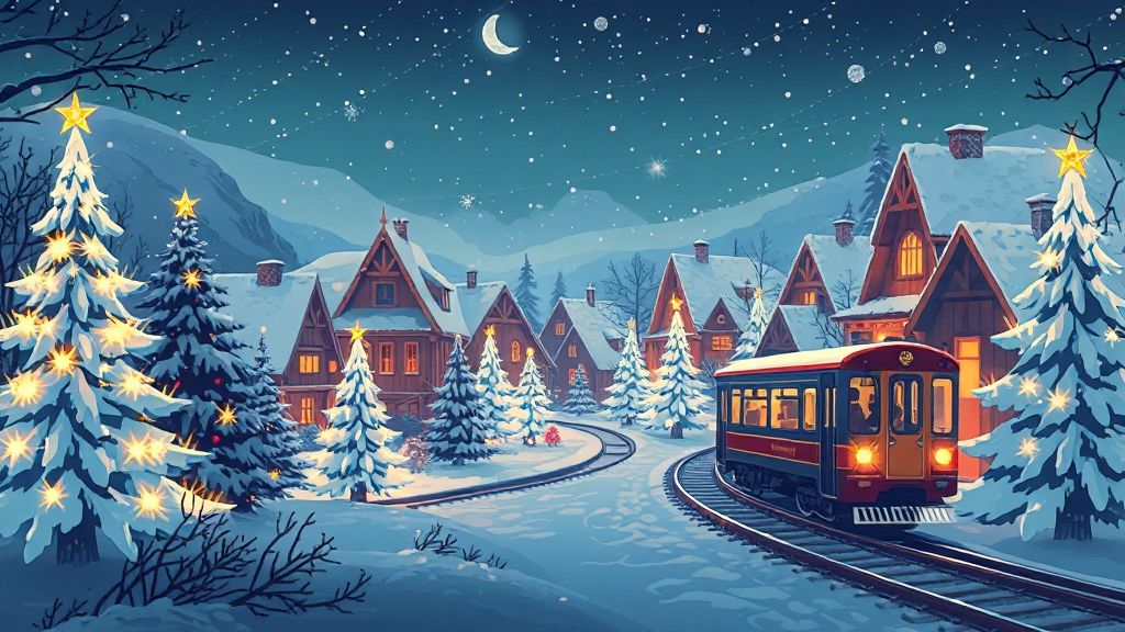 크리스마스 빌리지 관람 후기 (illustration 스타일)