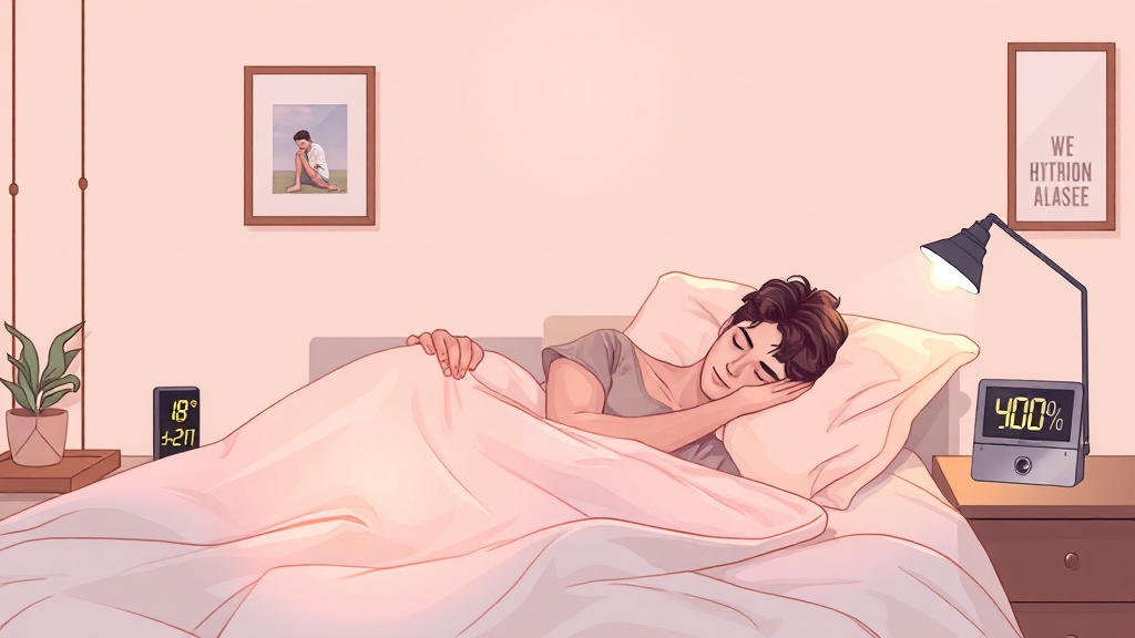 숙면 위한 환경 조성 (illustration 스타일)